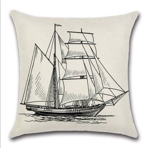 🌸 BUNDLE ME🌸 Sailboat Print Cushion Cover